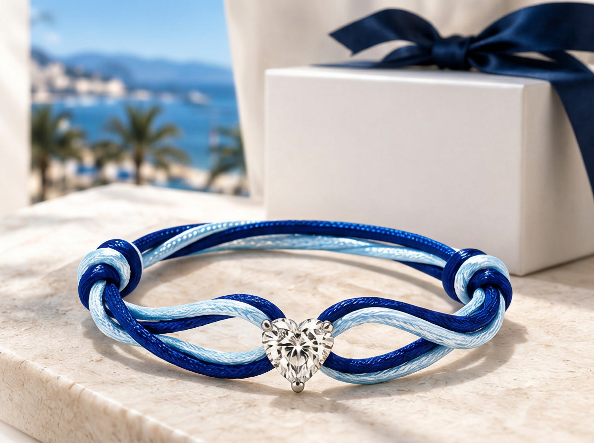 ONE Love bracelet in Mediterranean blue and light blue